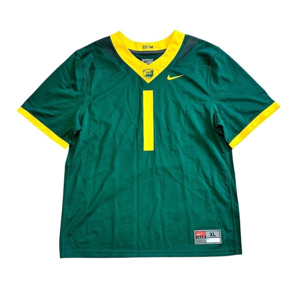 Nike Team Team Baylor Bears #1 Football Replica Jersey Green Yellow XL